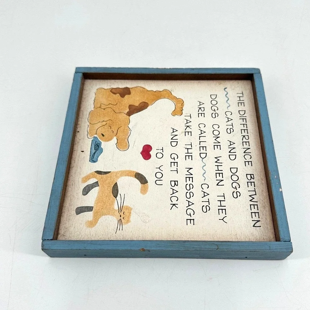 Grandmacore Funny Cat Dog‎ Wall Decor Vintage Farmhouse Pet Lover Sign